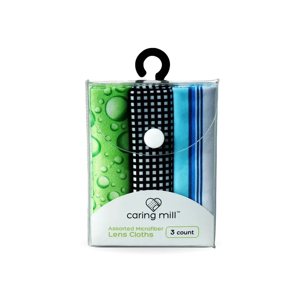 Caring Mill™ Lens Cloth, Microfiber, Assorted, 3-Pack