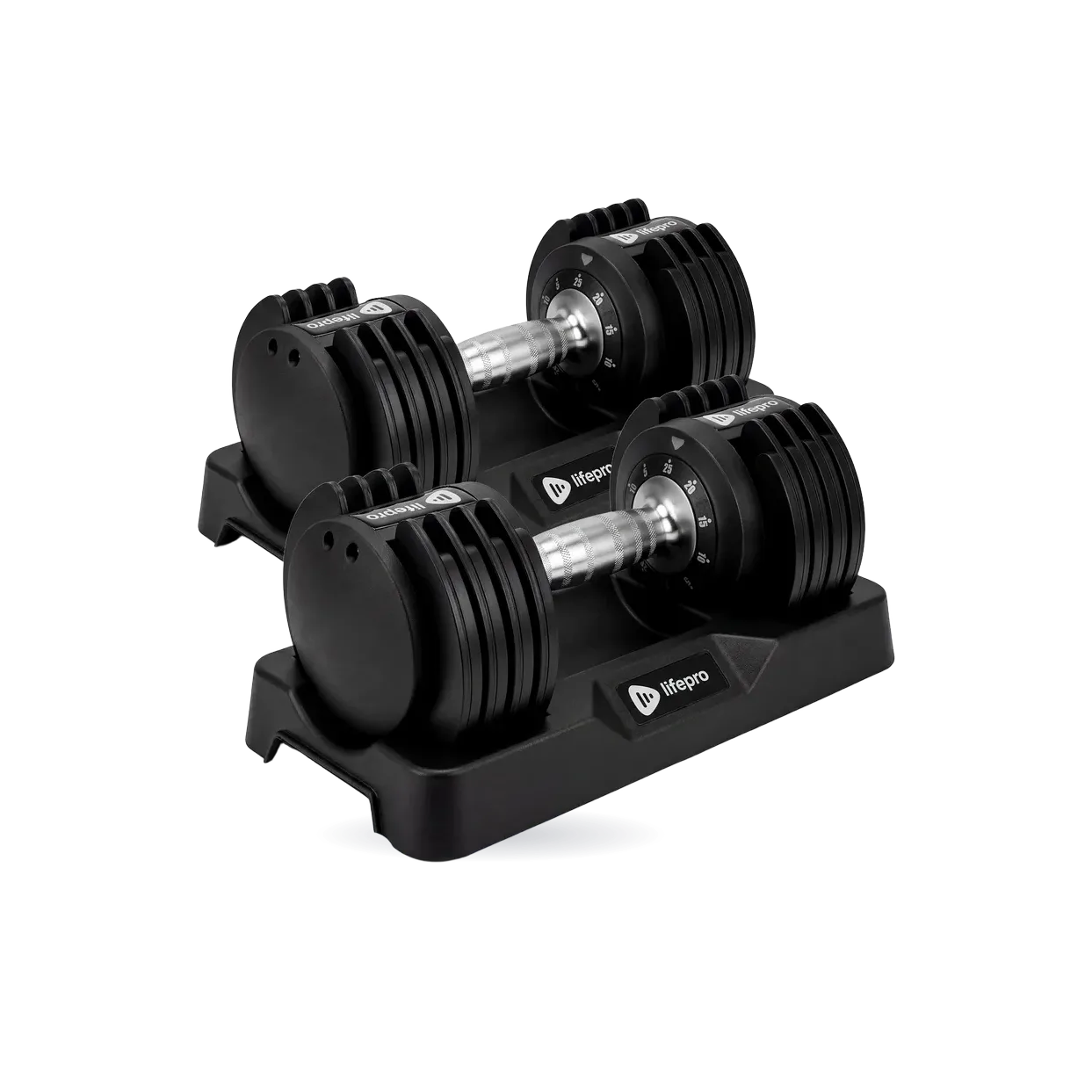 PowerUp Plus Dumbbells (5-25 lb Adjustable)