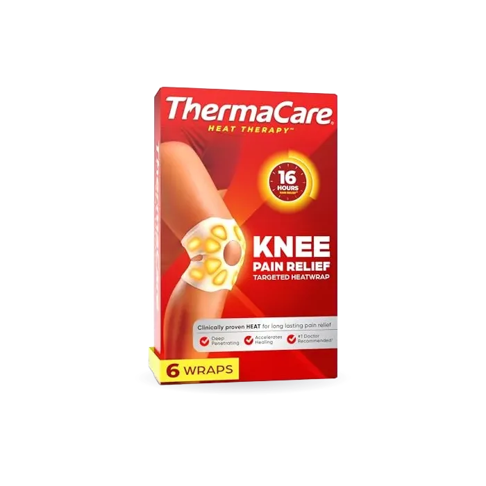 ThermaCare Knee Heat Wraps for Pain Relief, Heating Pads, 6 Count