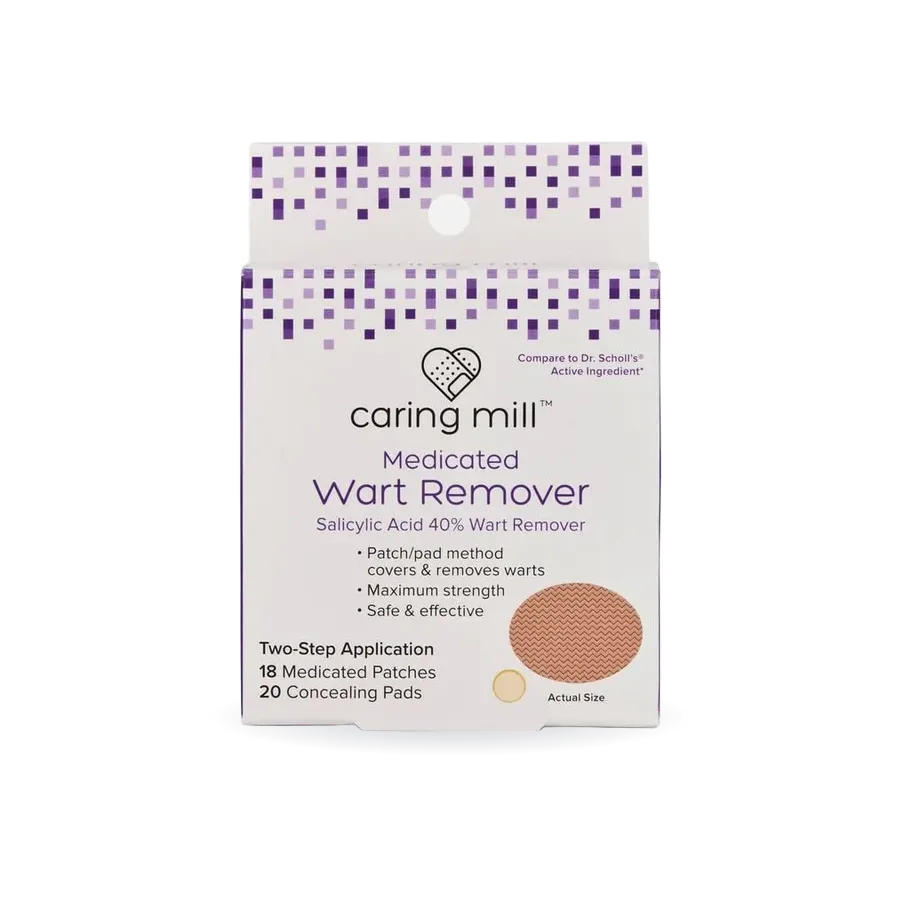 Caring Mill™ Wart Remover Medicated Discs,18 ct. Medicated Patches and 20 Concealing Pads
