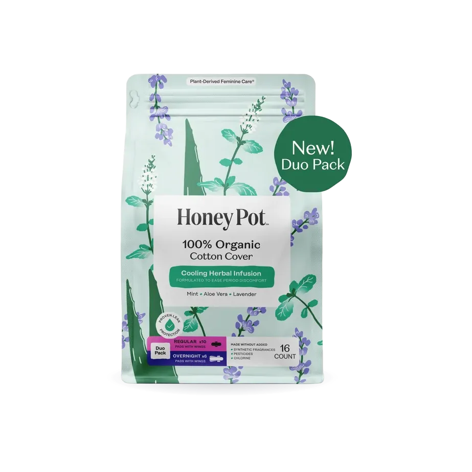 Organic Cotton Cover Cooling Regular Overnight Duo Pads