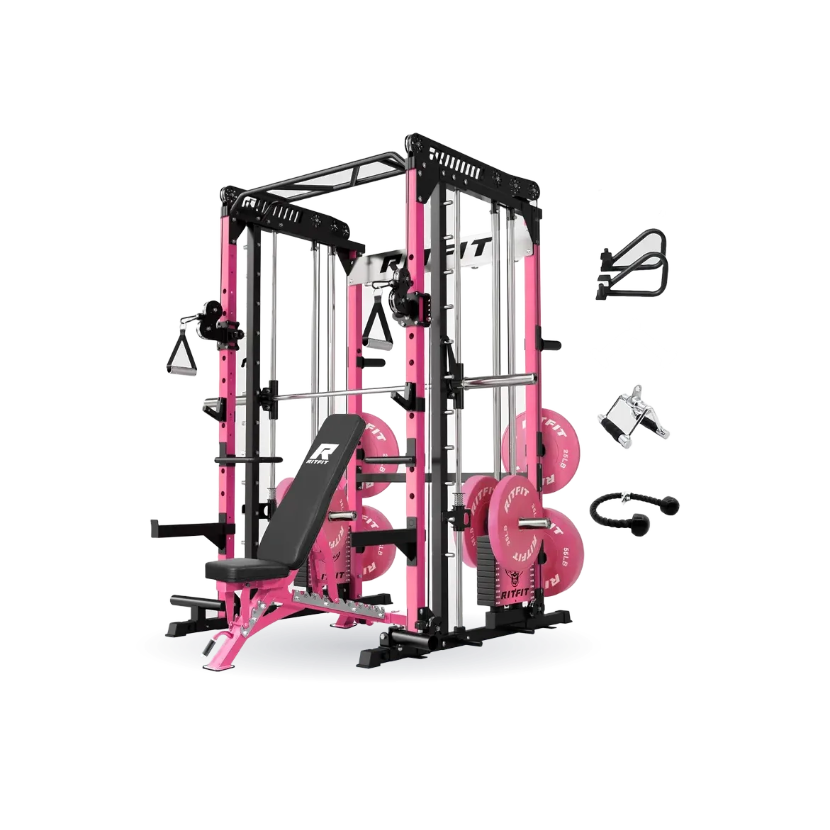 RitFit Pink M1 PRO Multi-Functional Smith Machine Home Gym Package
