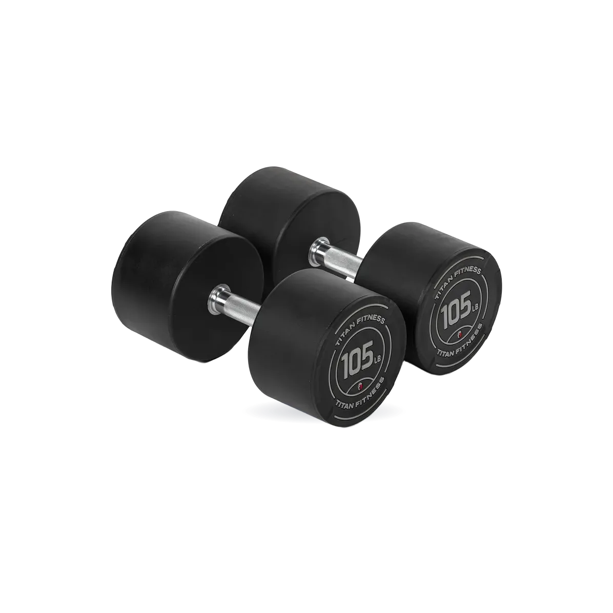 105 LB Pair Round Urethane Dumbbells