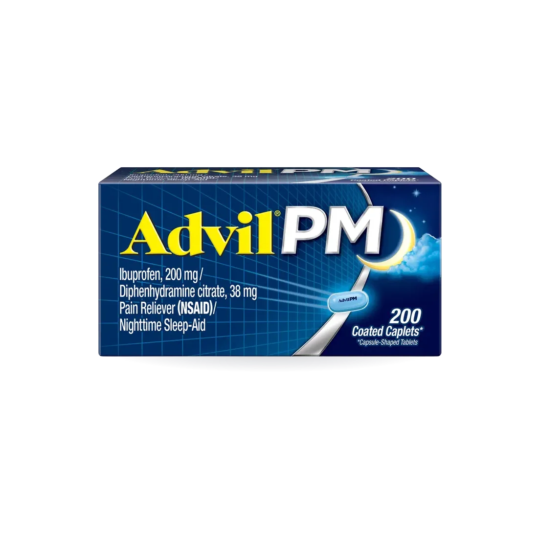 Advil PM, Pain Reliever / Nighttime Sleep Aid, 200 Caplets
