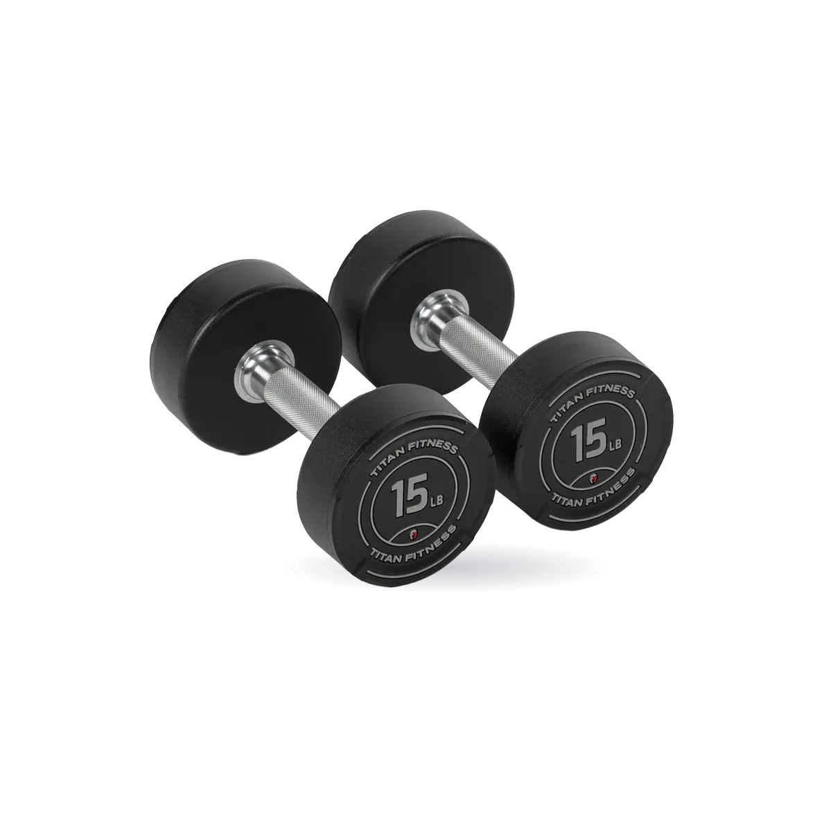 15 LB Pair Round Urethane Dumbbells