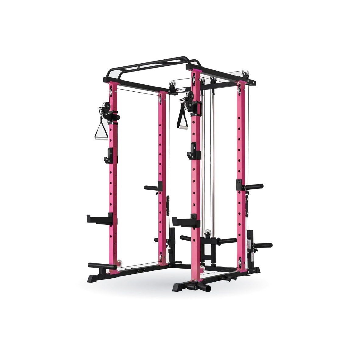RitFit P3 Pink Power Cage 1200lbs with Smooth Cable System & Aluminum Pulleys