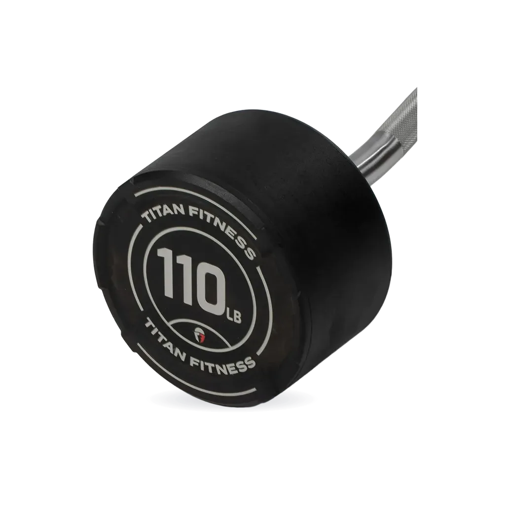 110 LB EZ Curl Fixed Urethane Barbell