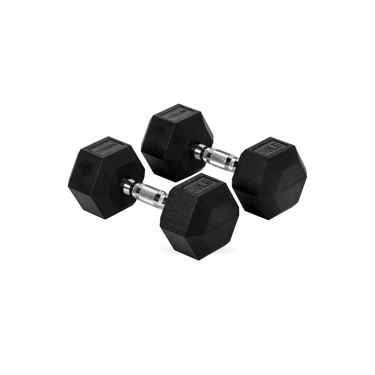 30 LB Rubber Hex Dumbbells