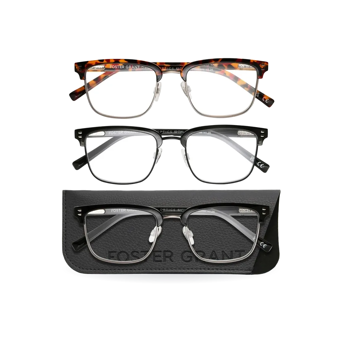 Design Optics by Foster Grant #814 Modern Club Reading Glasses, 3-pack