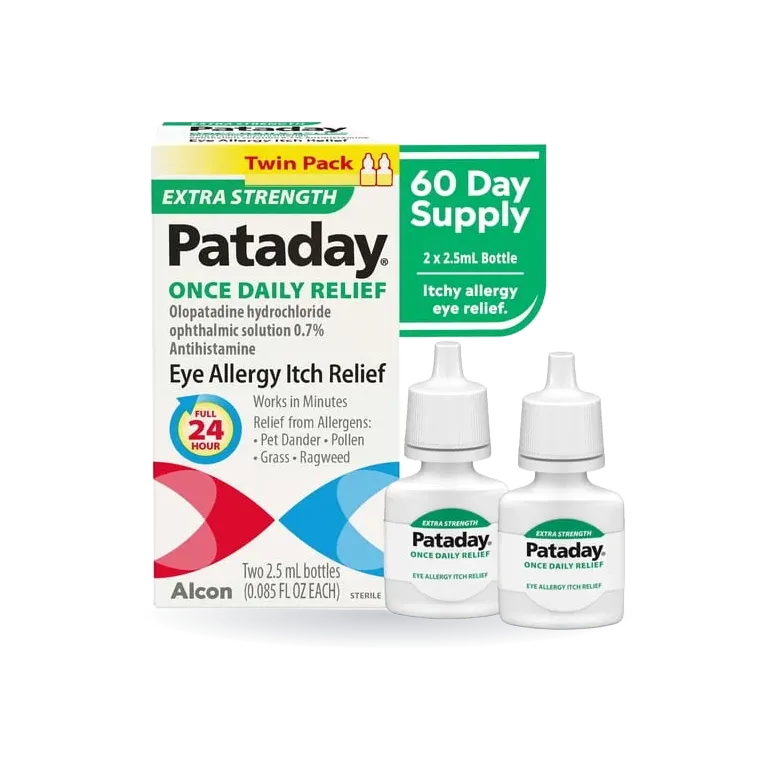 Pataday Once Daily Extra Strength Eye Allergy Itch Relief Drops, 2.5 ml, Twin Pack