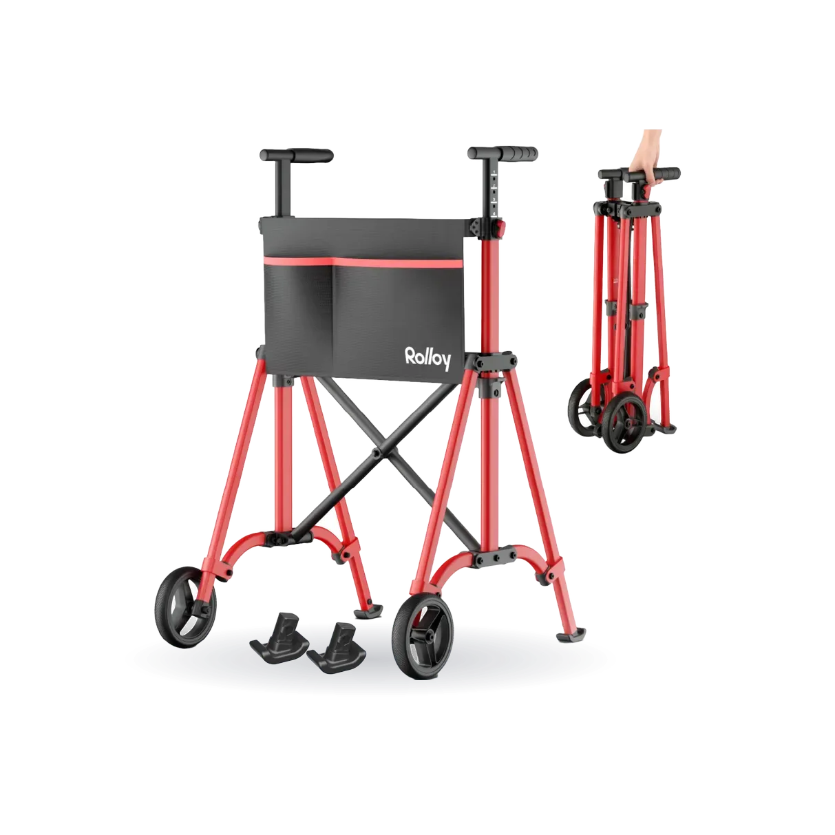 Compact Master 2-Wheel Standard Walker with 2 Glide Skis – Lightweight, Without a Seat