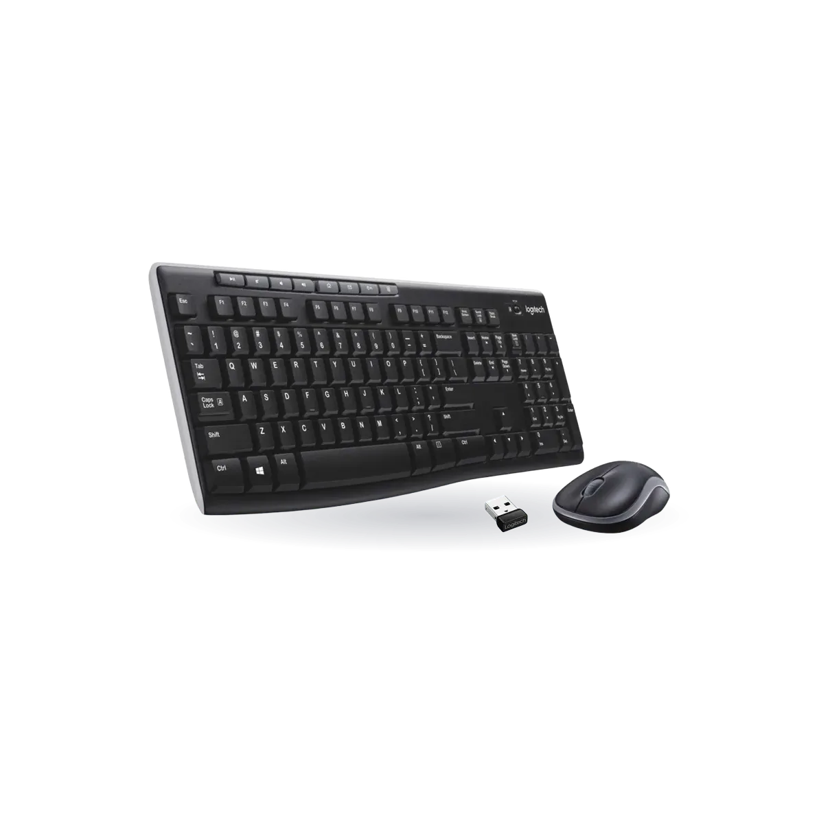 Logitech MK270 Full-size 2.4 GHz Wireless Keyboard and Mouse - Black (Renewed)