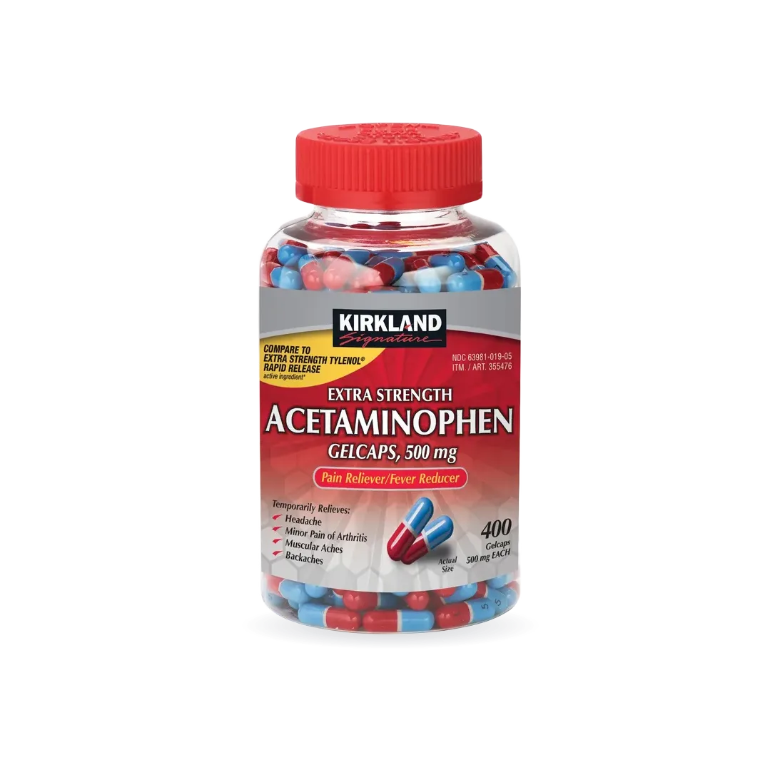 Kirkland Signature Extra Strength Acetaminophen 500 mg., 400 Gelcaps