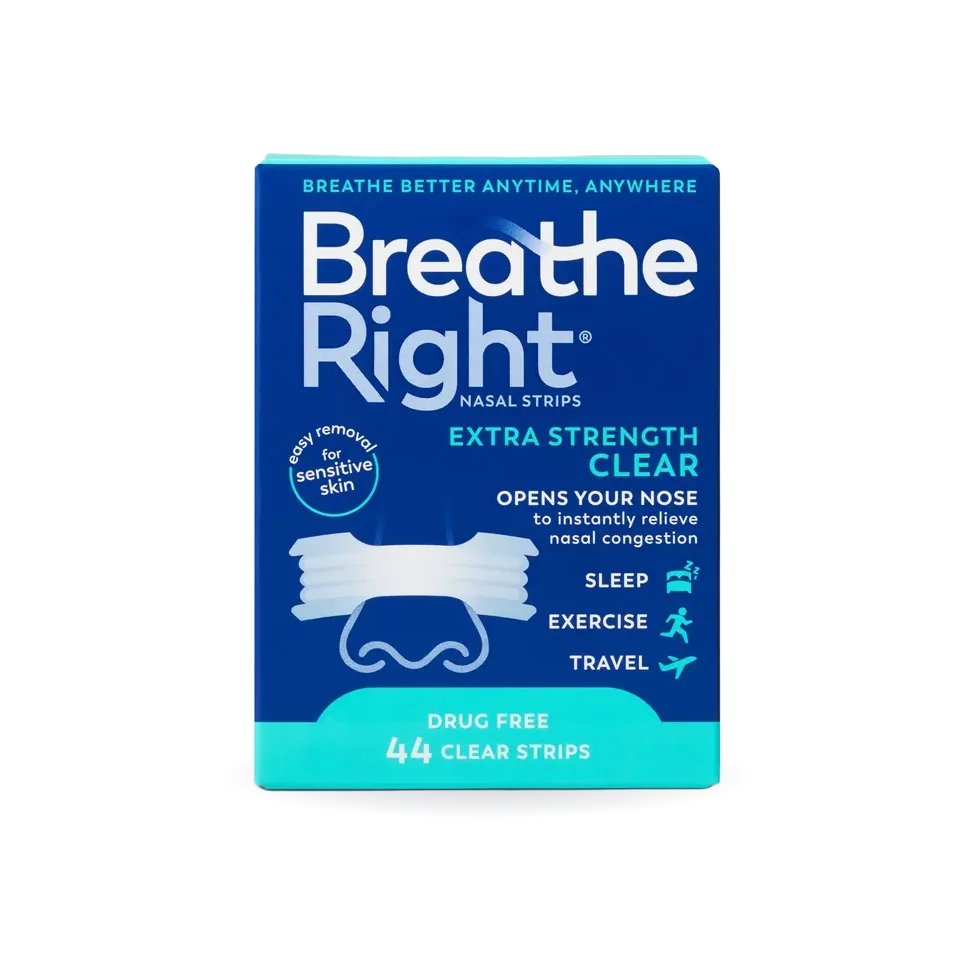 Breathe Right Clear Nasal Strips, Extra Strength, 44 ct.