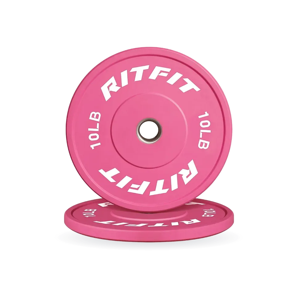 RitFit Pink Olympic Bumper Weight Plates - 2-Inch