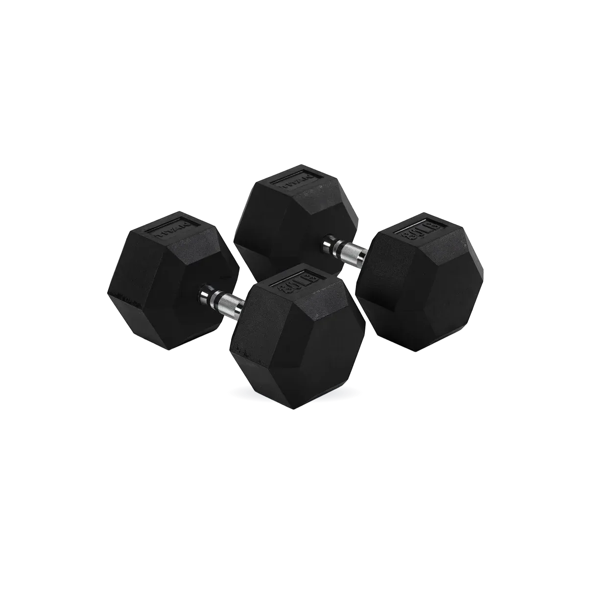 80 LB Rubber Hex Dumbbells