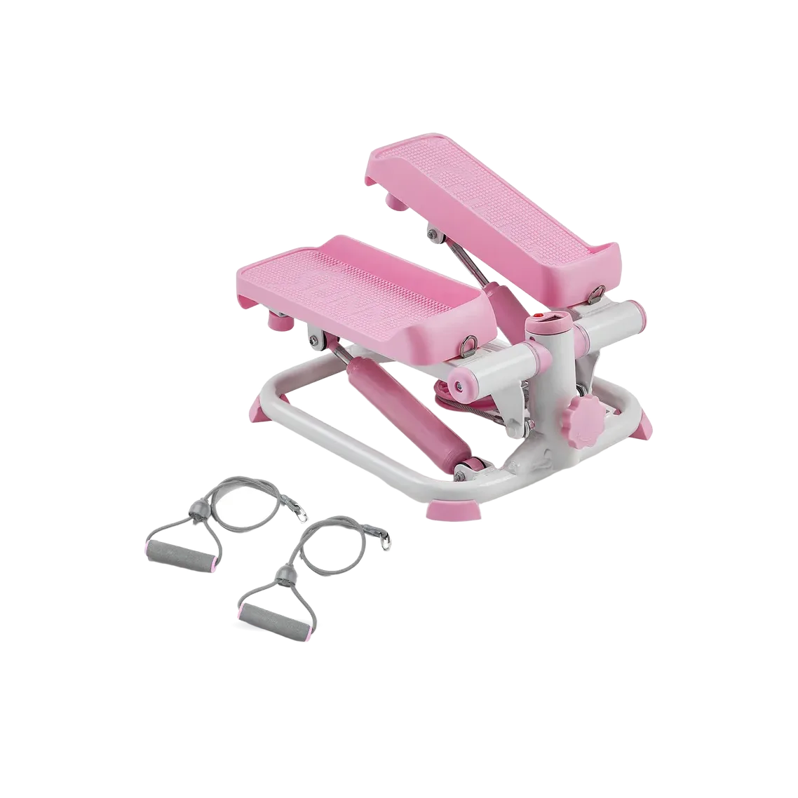 Smart Pink Mini Stepper with Resistant Bands