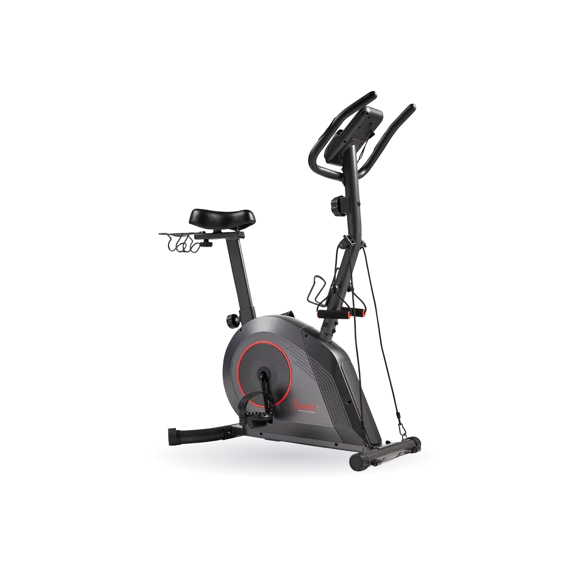 16-Level Magnetic Resistance Upright Bike with Workout Bands