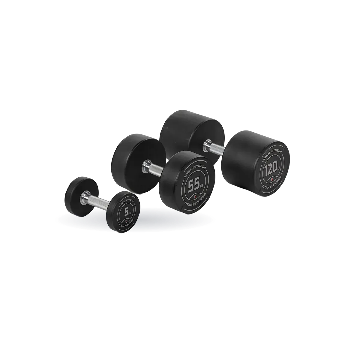 5 LB - 120 LB Round Urethane Dumbbells