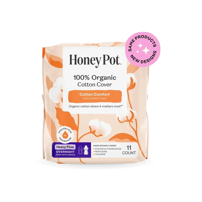Organic Cotton Comfort Cover Heavy Flow Overnight Pads