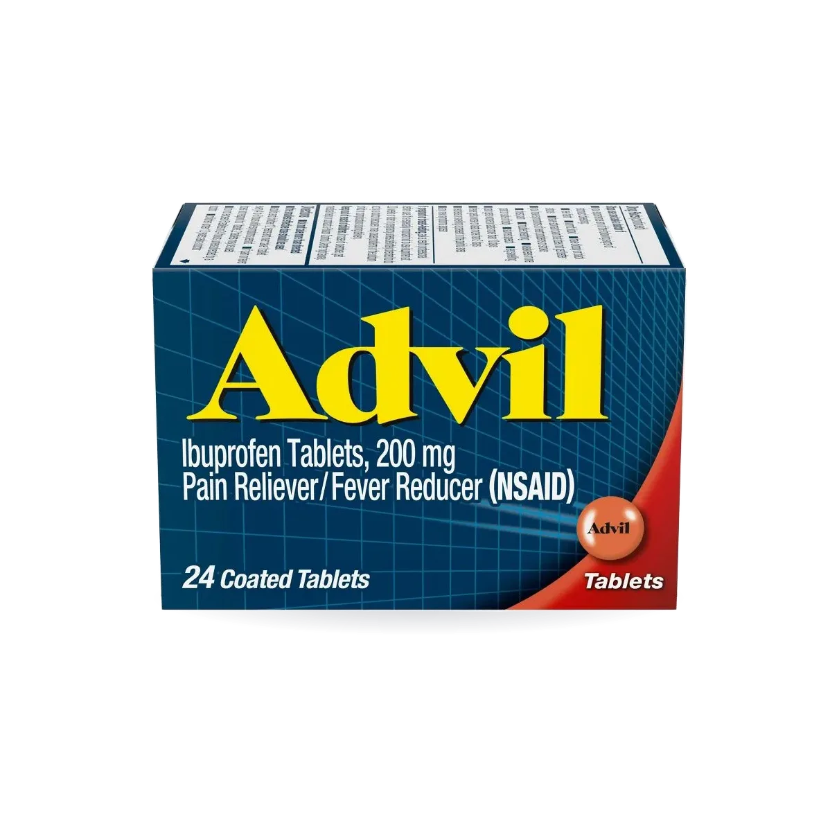 Advil Pain Reliever/Fever Reducer Tablets - Ibuprofen (NSAID) - 24ct: Whole Body Relief, Original Flavor, Aspirin & Caffeine Free